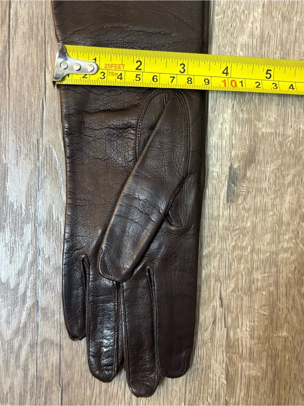 Vintage Kayser Women's Faux Leather Brown Driving Gloves Sz 7-1/2 Made In Italy